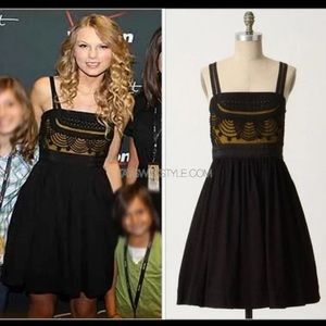 Floreat Party Dress in Black & Yellow